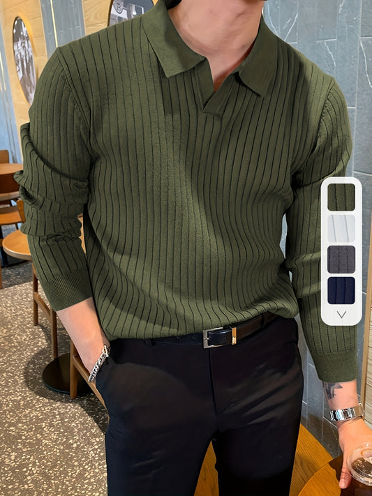 Daniel | Chic V-Hals Pullover met Stretch voor Herfst en Winter